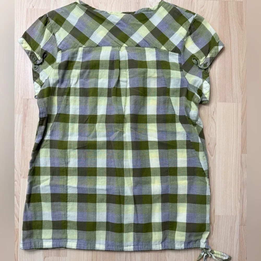 The North Face Organic Cotton Plaid Button Down Short Sleeve Medium - Picture 10 of 11